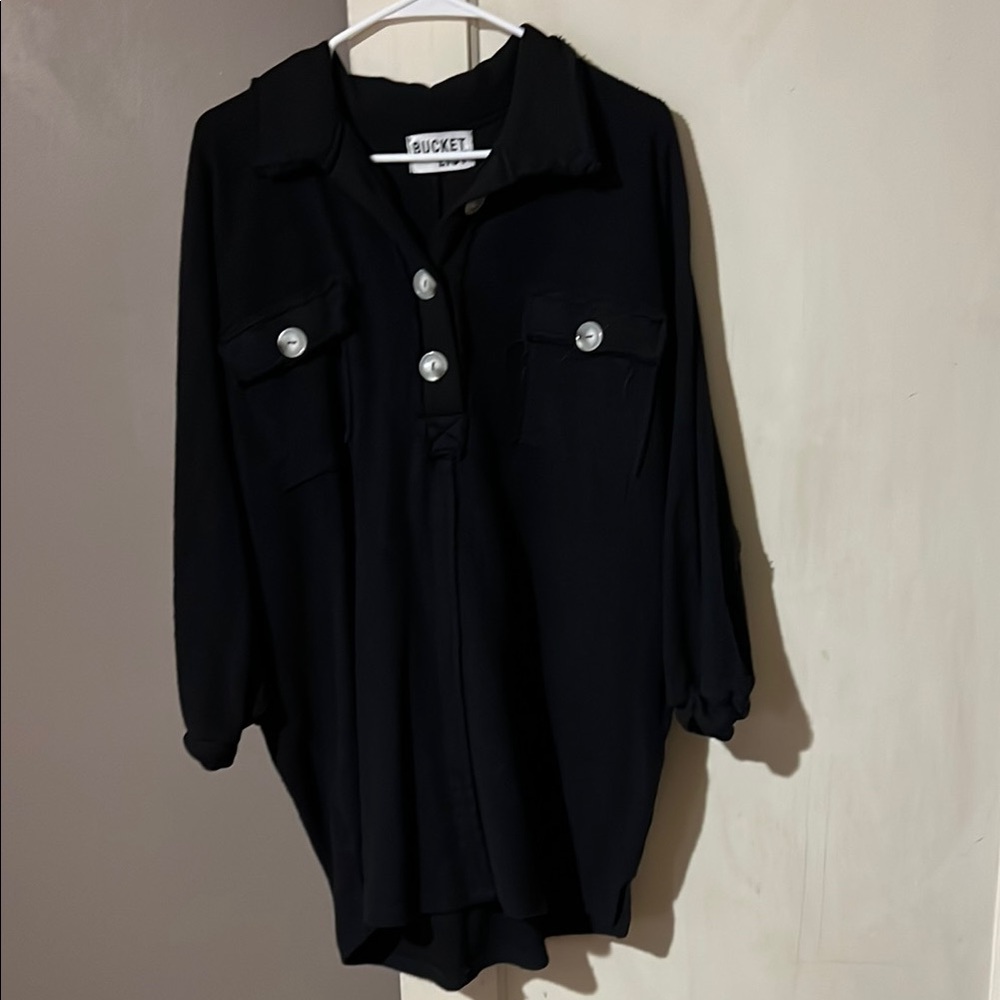 Bucket Black Button-Up Shirt